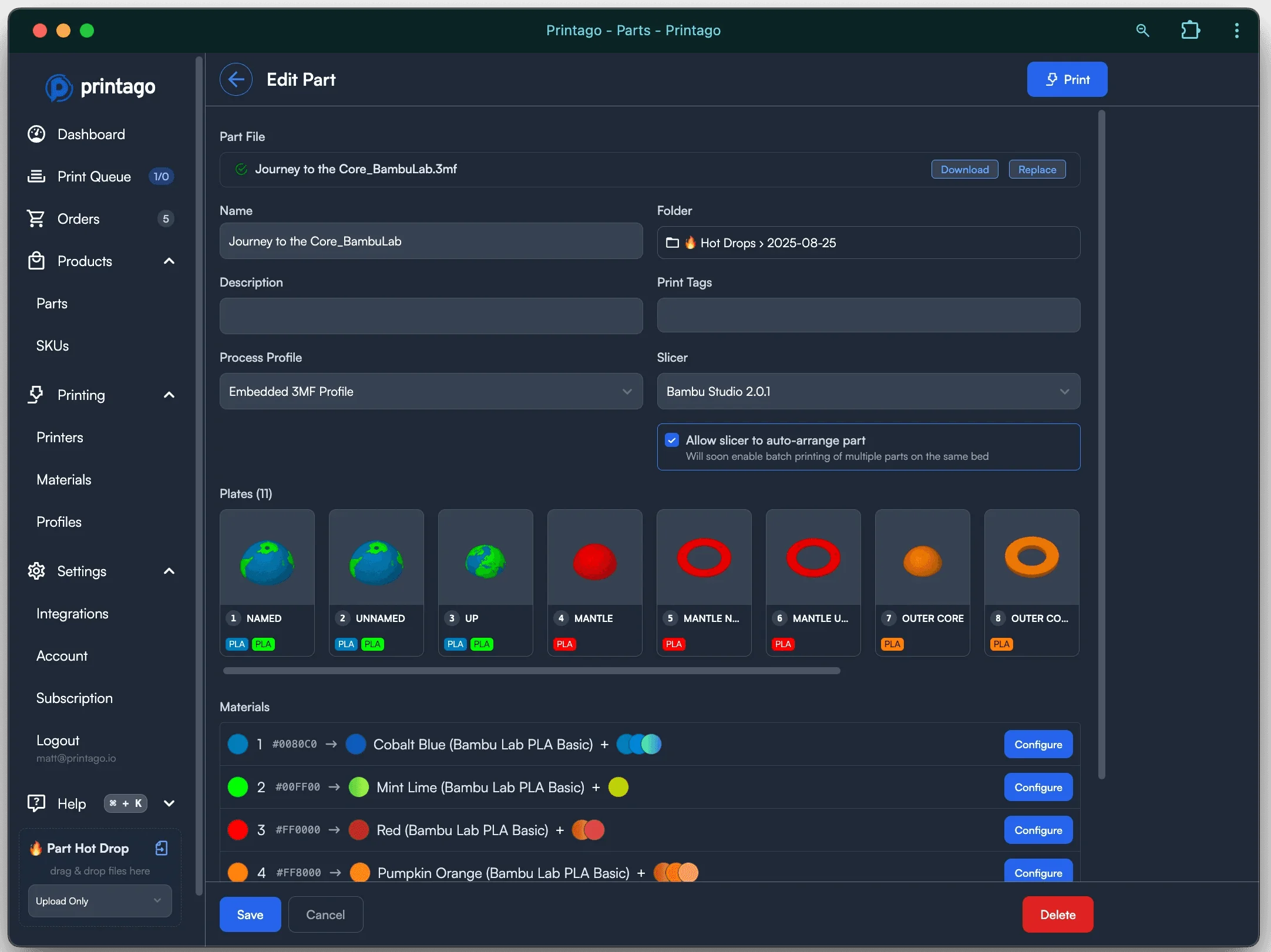 Cloud Storage for 3D Print Files