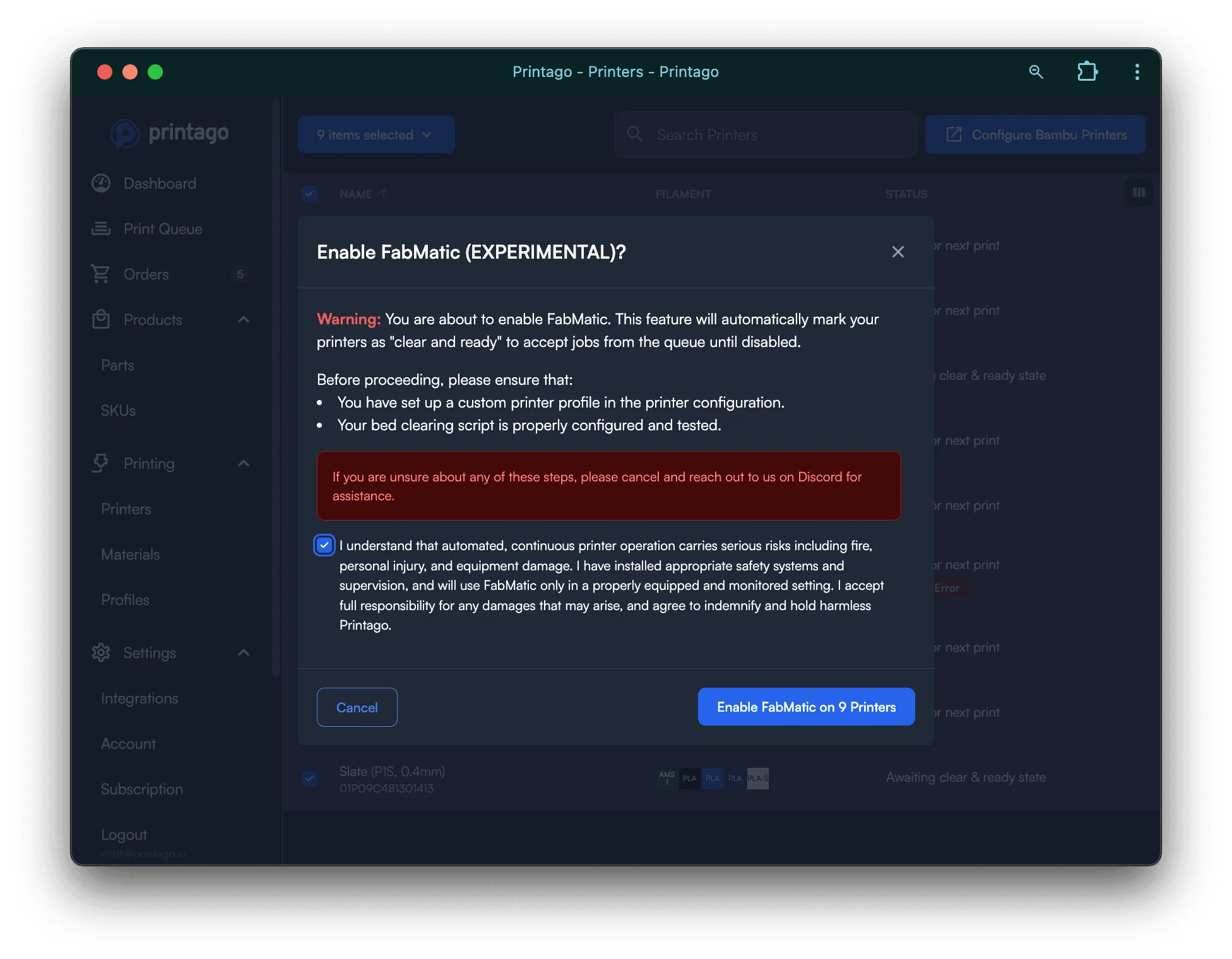 Fabmatic - Automated Print Scheduling