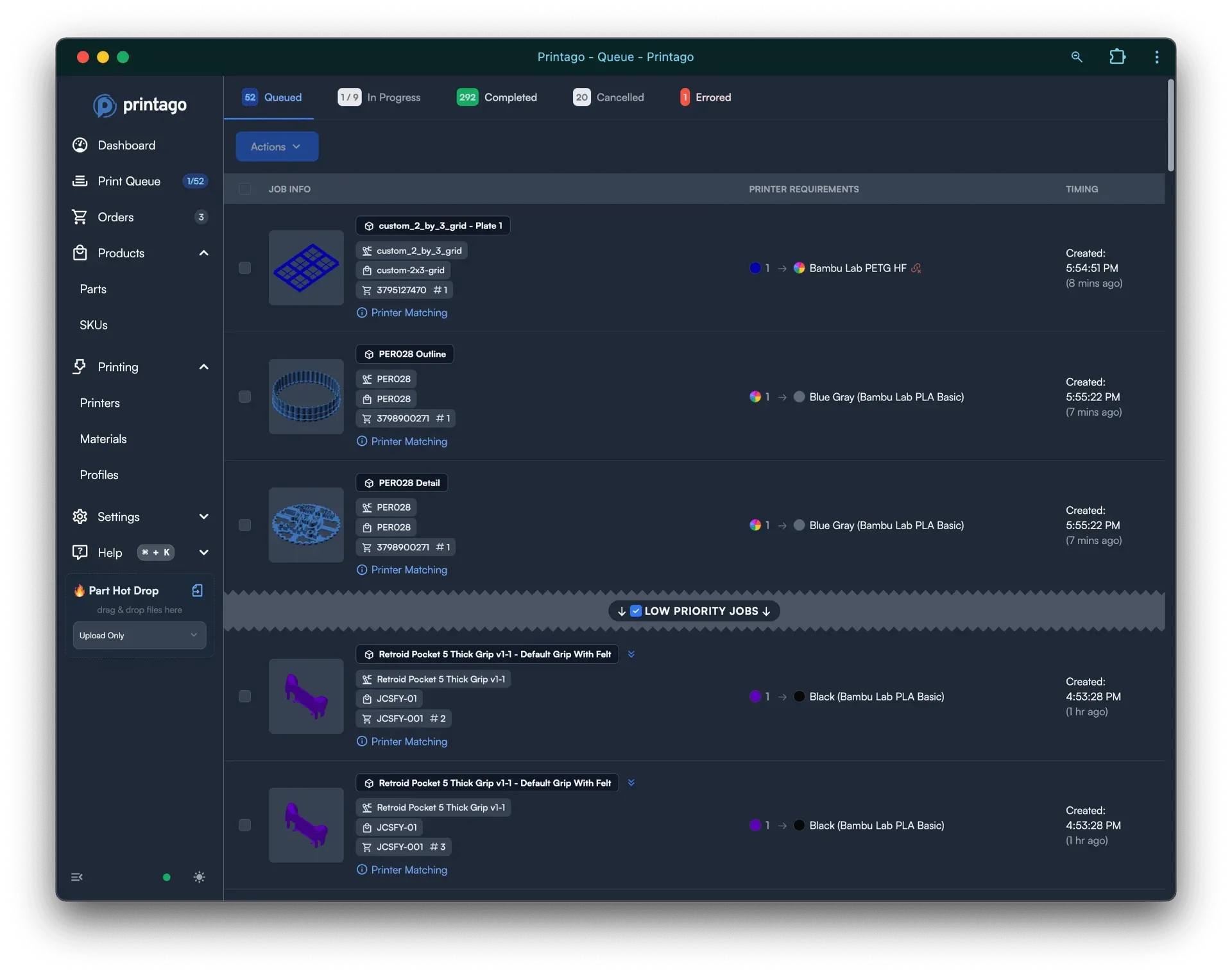 Printago dashboard screenshot