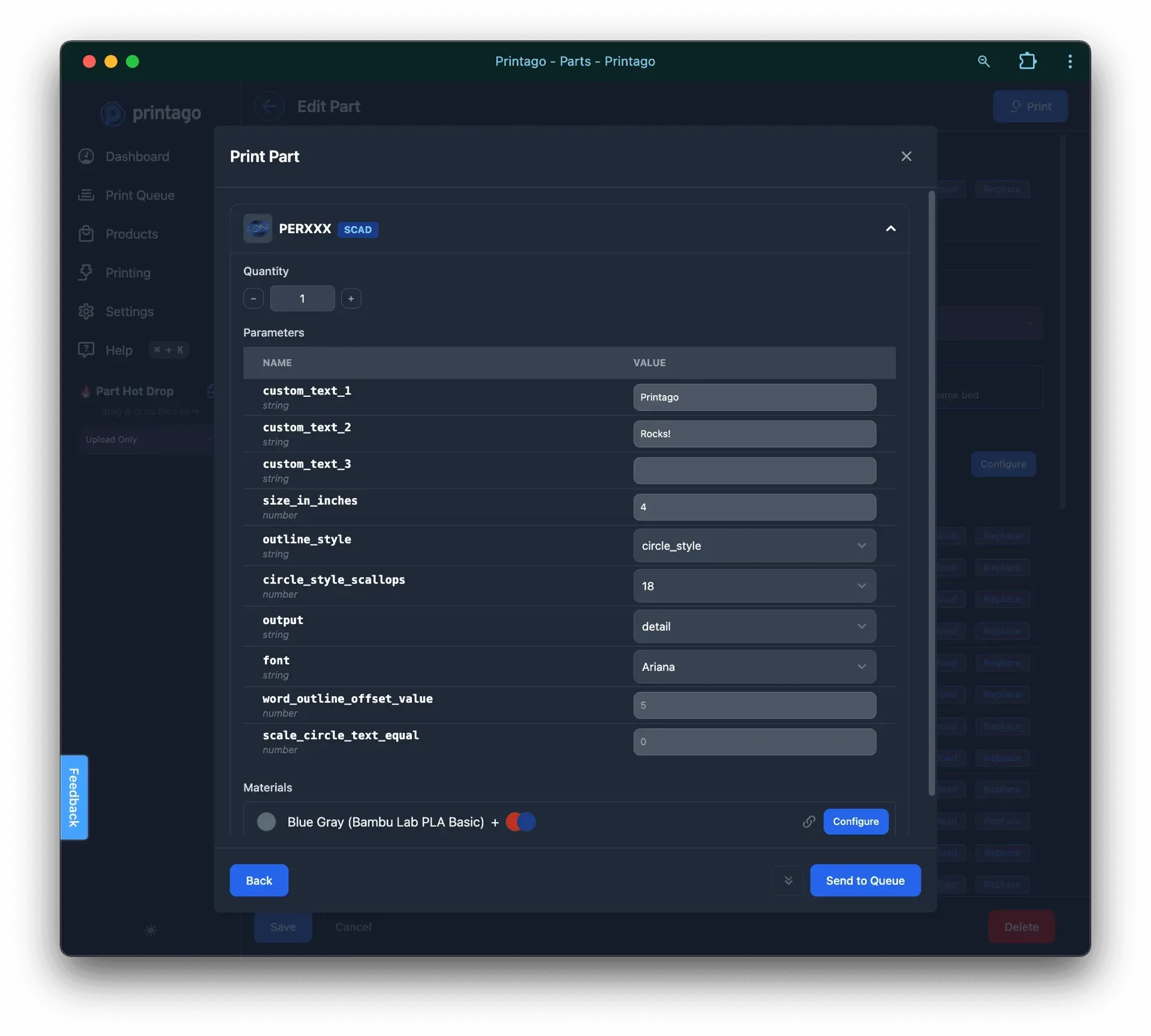 Parametric and generated part workflow